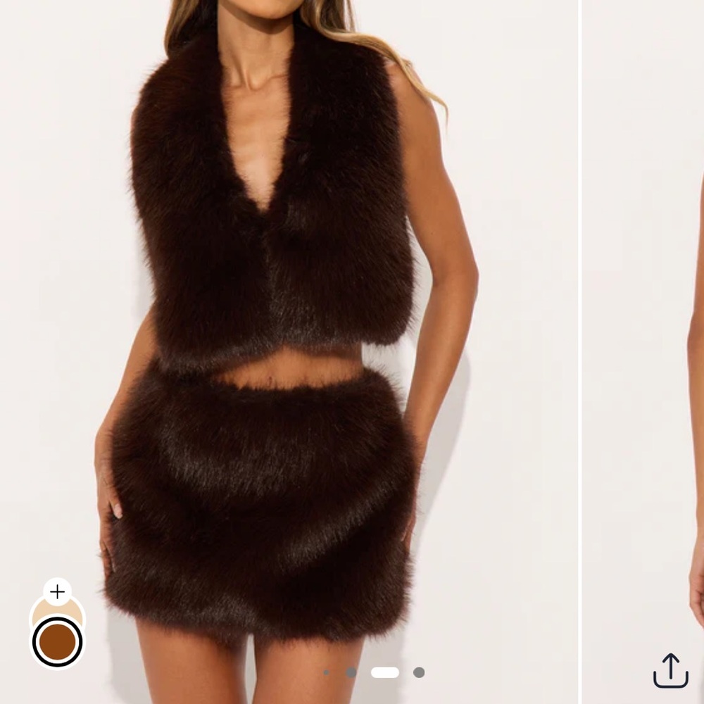 Fashion Nova two piece fur set